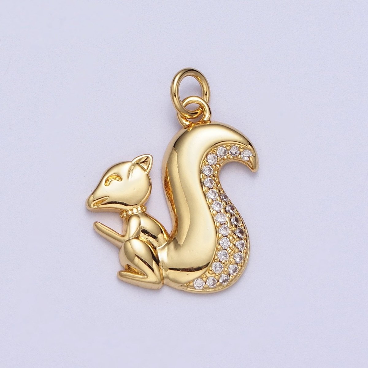 Micro Paved CZ Squirrels Chipmunks Charm in Gold & Silver | C-278 C-279 - DLUXCA