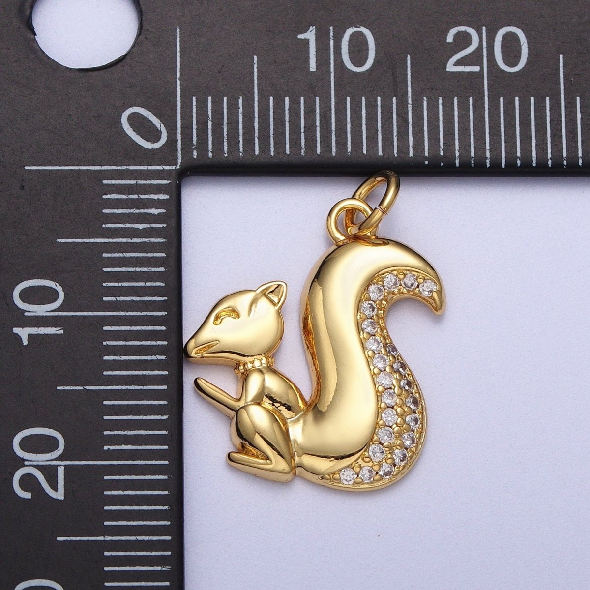 Micro Paved CZ Squirrels Chipmunks Charm in Gold & Silver | C-278 C-279 - DLUXCA