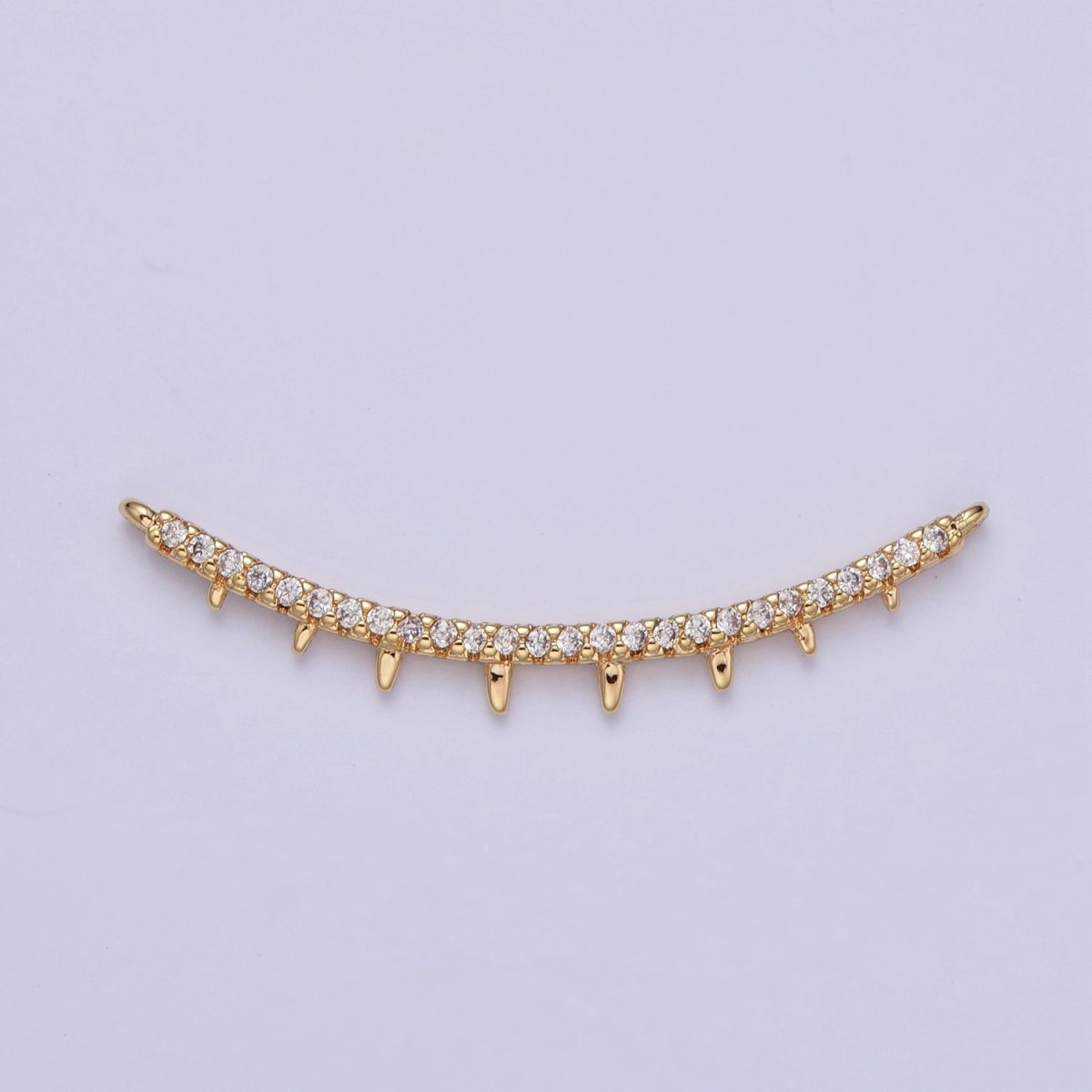 Micro Paved CZ Teeth Spikes Minimalist Link Connector F-808 - DLUXCA