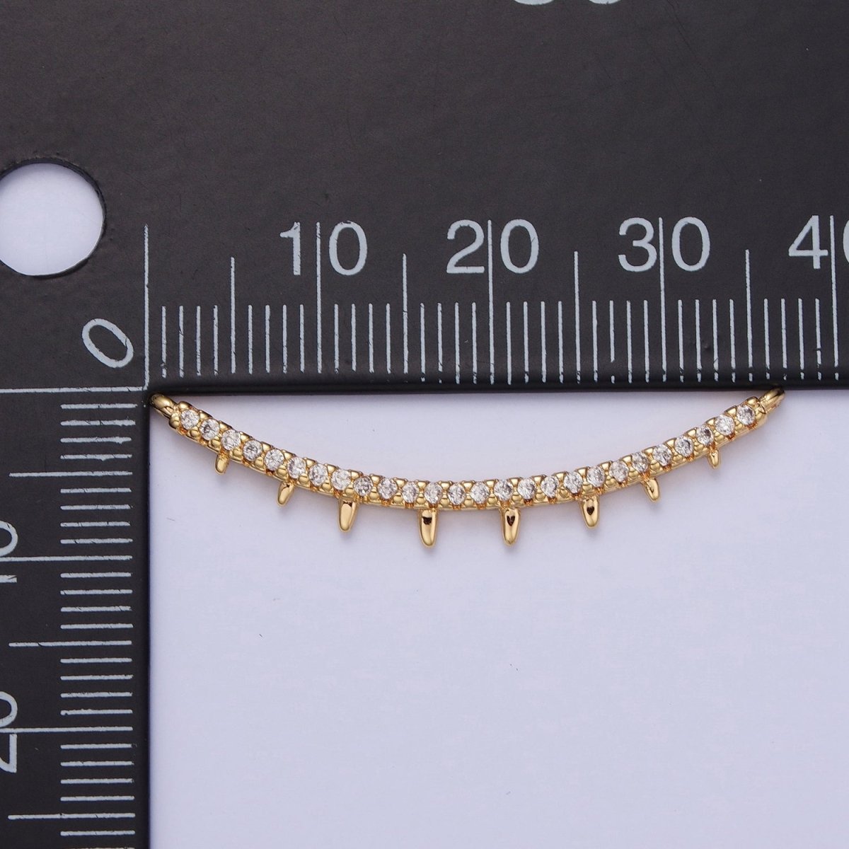Micro Paved CZ Teeth Spikes Minimalist Link Connector F-808 - DLUXCA
