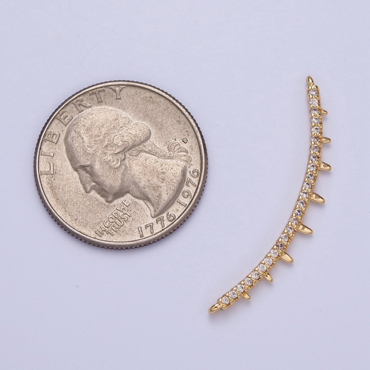 Micro Paved CZ Teeth Spikes Minimalist Link Connector F-808 - DLUXCA