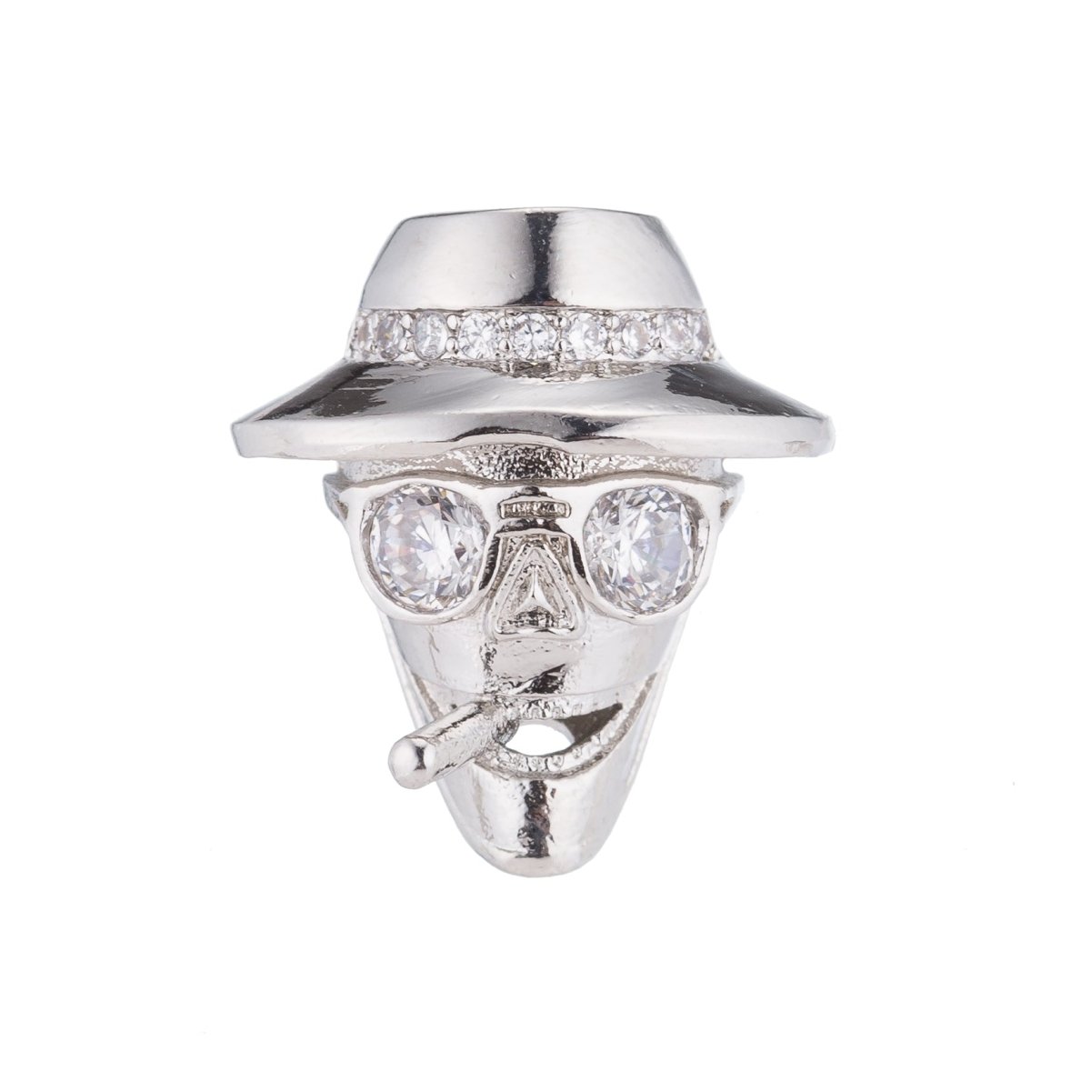 Micro Paved Gangster Mafia Godfather Smoking Cigarette Spacer Bead | B-082 - DLUXCA