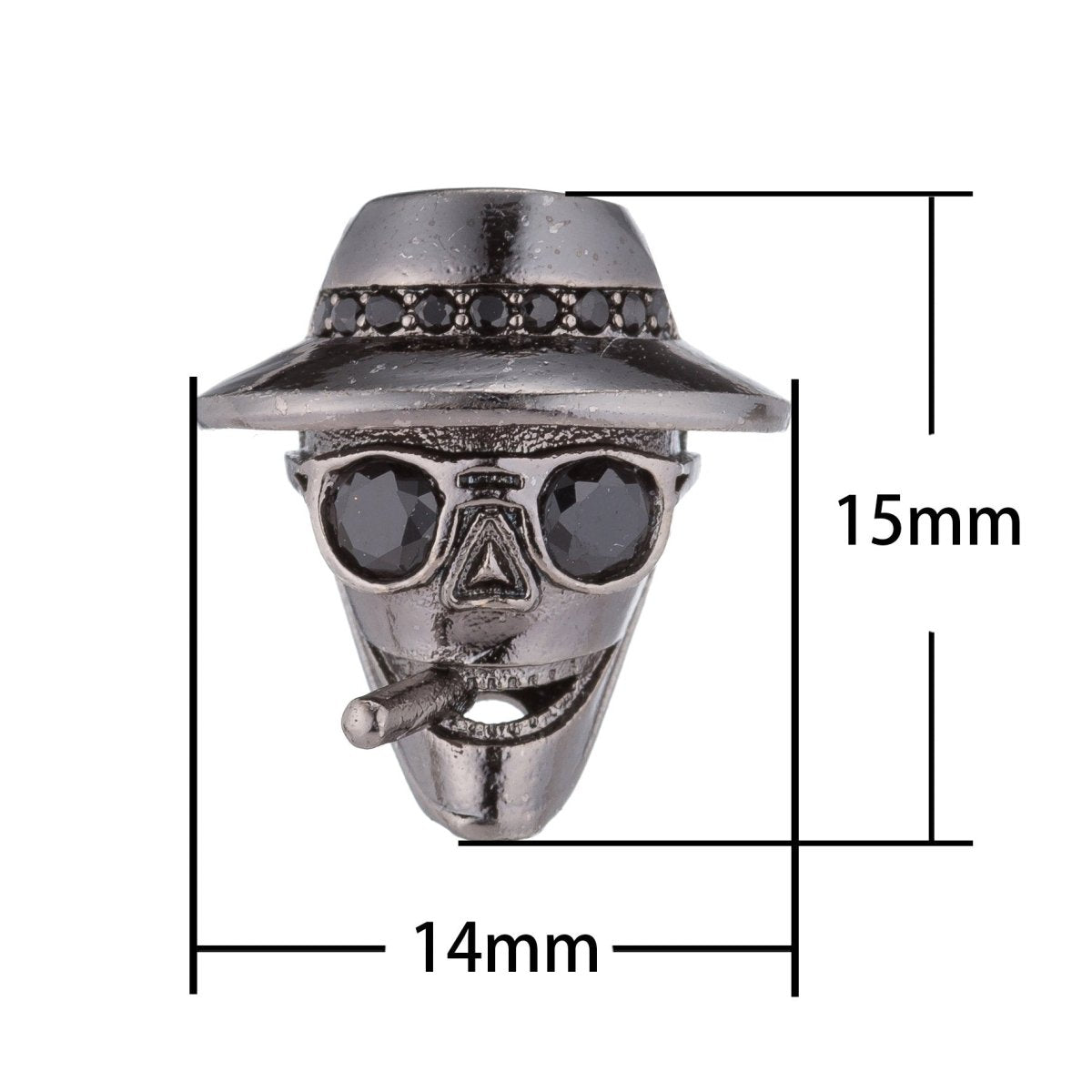 Micro Paved Gangster Mafia Godfather Smoking Cigarette Spacer Bead | B-082 - DLUXCA