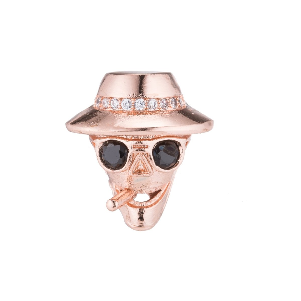 Micro Paved Gangster Mafia Godfather Smoking Cigarette Spacer Bead | B-082 - DLUXCA