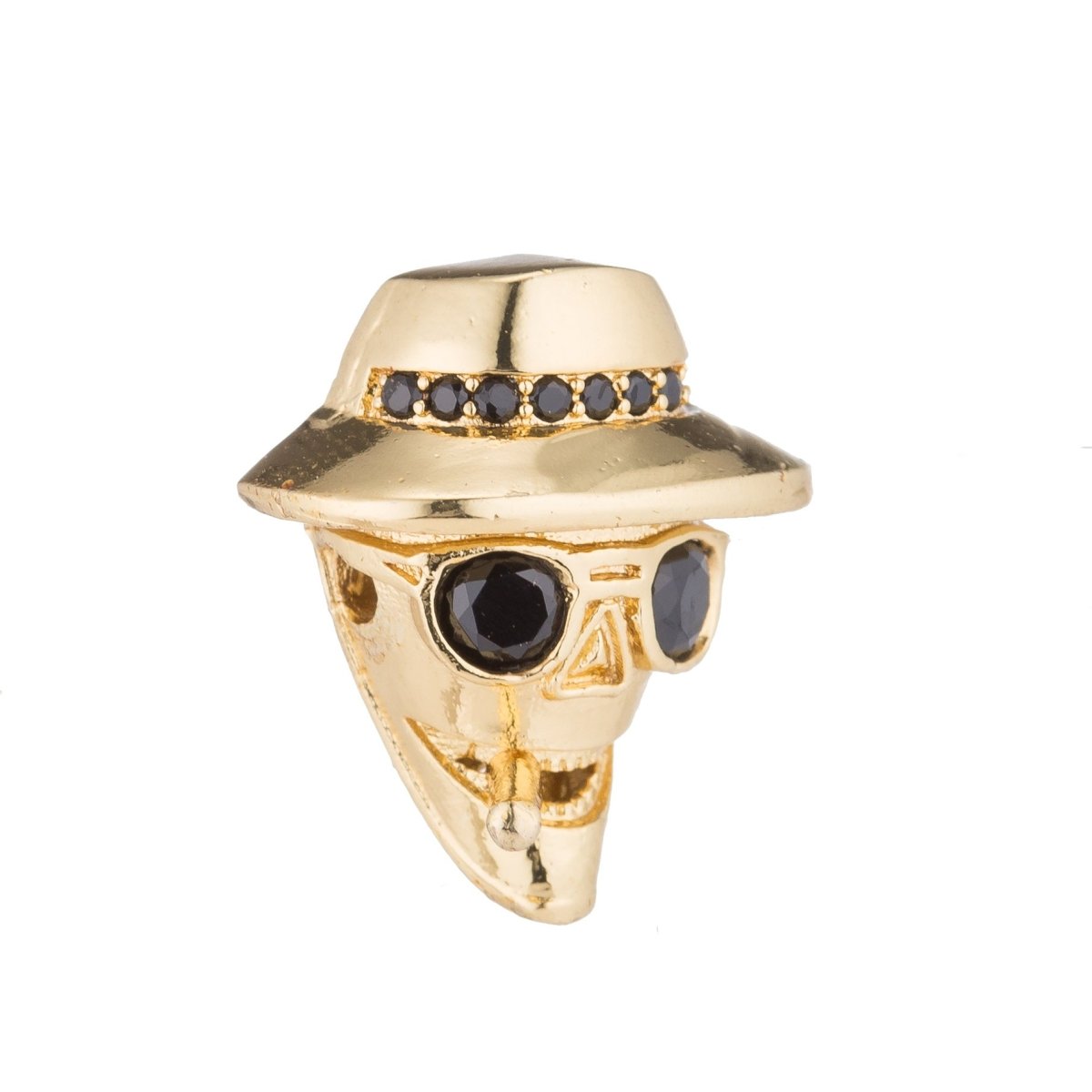 Micro Paved Gangster Mafia Godfather Smoking Cigarette Spacer Bead | B-082 - DLUXCA