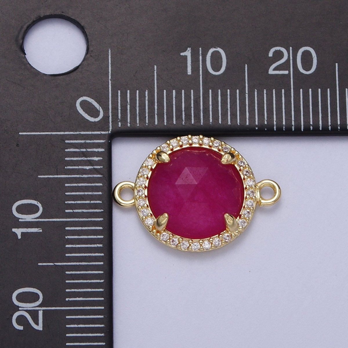 Micro Paved Multifaceted Natural Stone Round Connector | Y-638 ~ Y-644 - DLUXCA