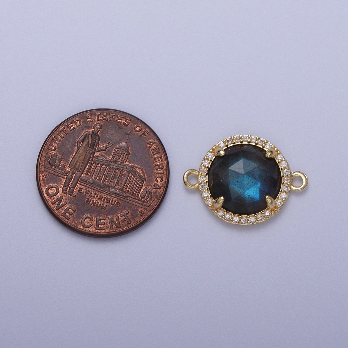 Micro Paved Multifaceted Natural Stone Round Connector | Y-638 ~ Y-644 - DLUXCA