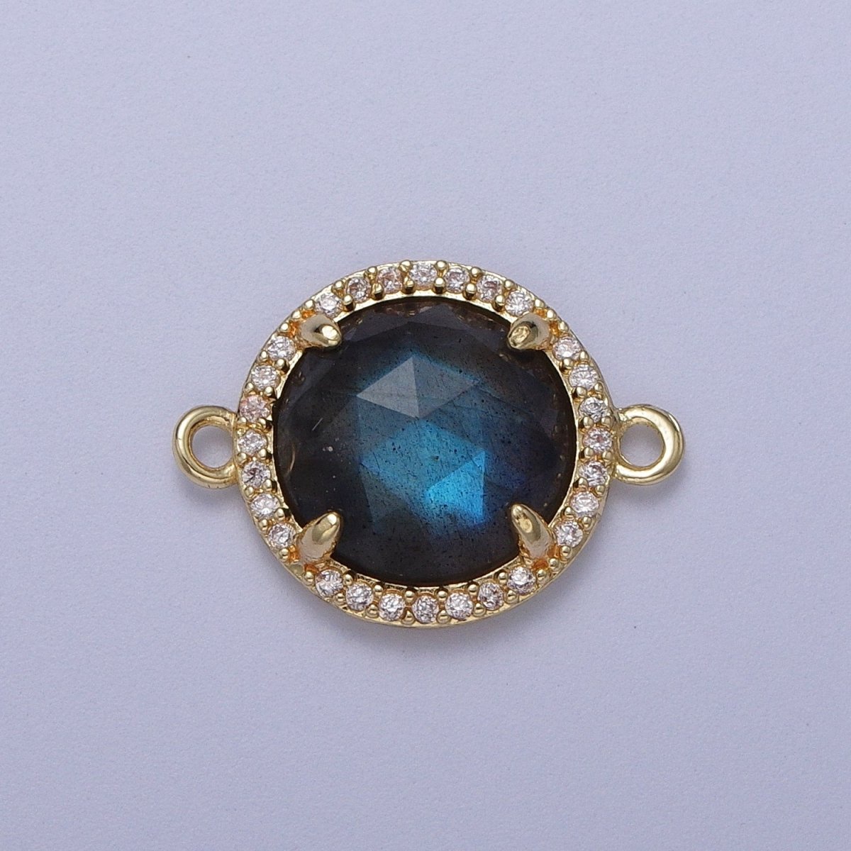 Micro Paved Multifaceted Natural Stone Round Connector | Y-638 ~ Y-644 - DLUXCA