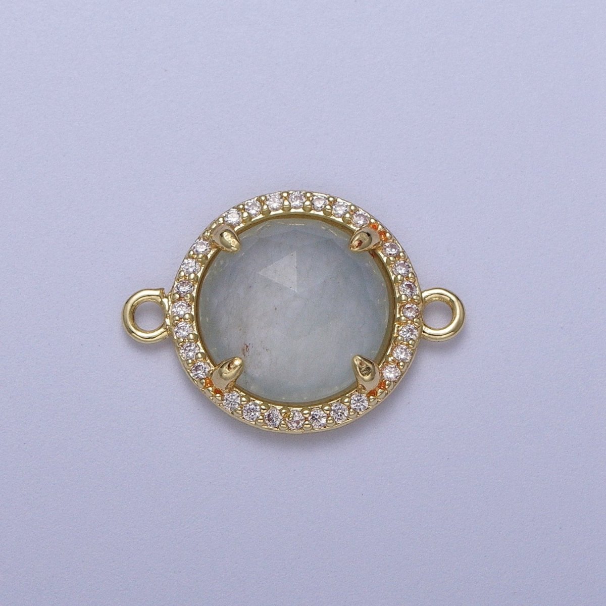 Micro Paved Multifaceted Natural Stone Round Connector | Y-638 ~ Y-644 - DLUXCA