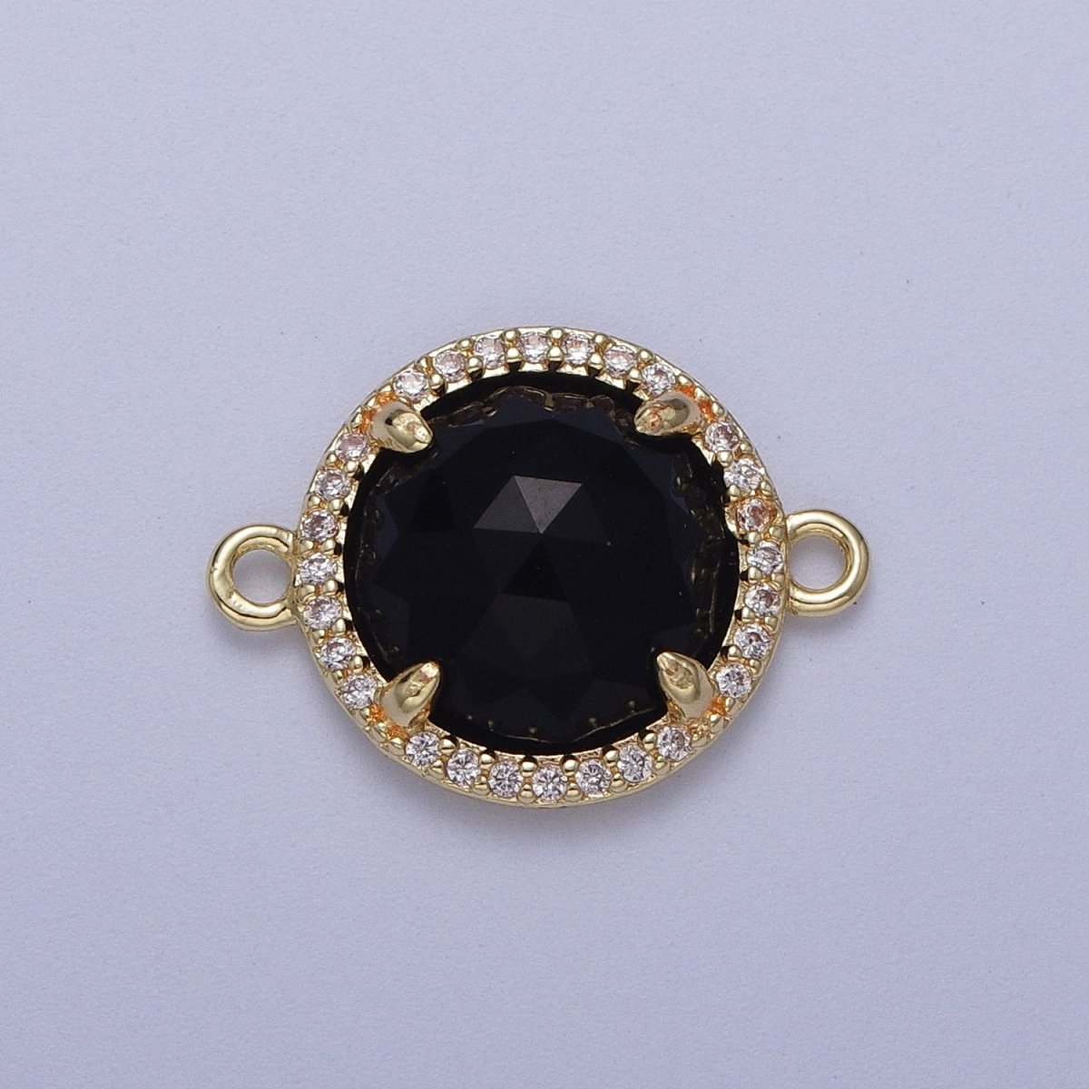 Micro Paved Multifaceted Natural Stone Round Connector | Y-638 ~ Y-644 - DLUXCA