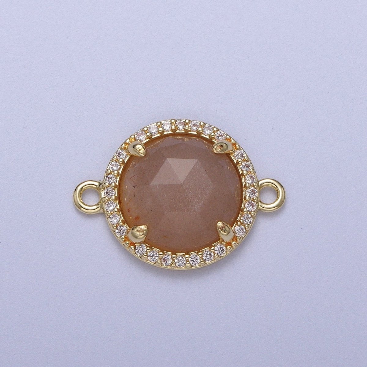 Micro Paved Multifaceted Natural Stone Round Connector | Y-638 ~ Y-644 - DLUXCA