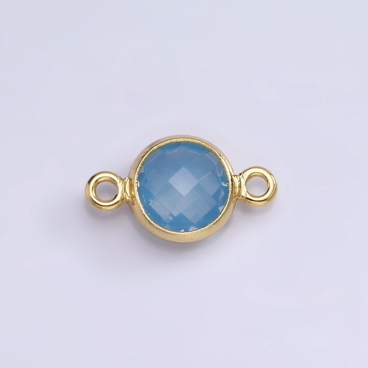 Mini 14k Gold Filled Cubic Zirconia Link Connector Color Faceted Crystal Charm Connector Birthstone Link Connector G-742~G-753 - DLUXCA