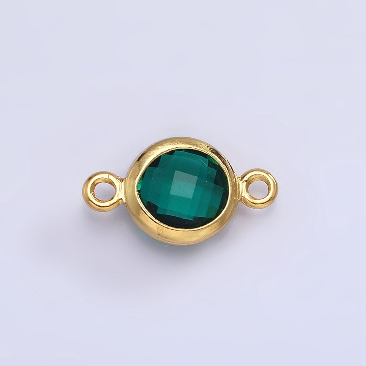 Mini 14k Gold Filled Cubic Zirconia Link Connector Color Faceted Crystal Charm Connector Birthstone Link Connector G-742~G-753 - DLUXCA