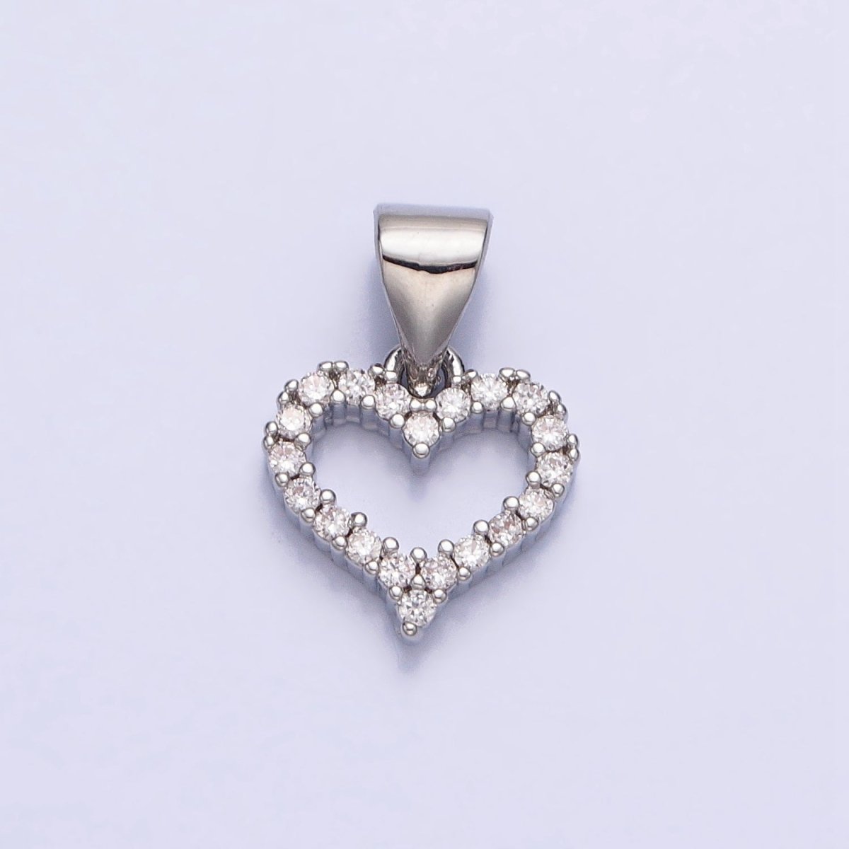 Mini 16k Gold Filled Heart Pendant Micro Pave Heart Charm AA313 AA314 - DLUXCA