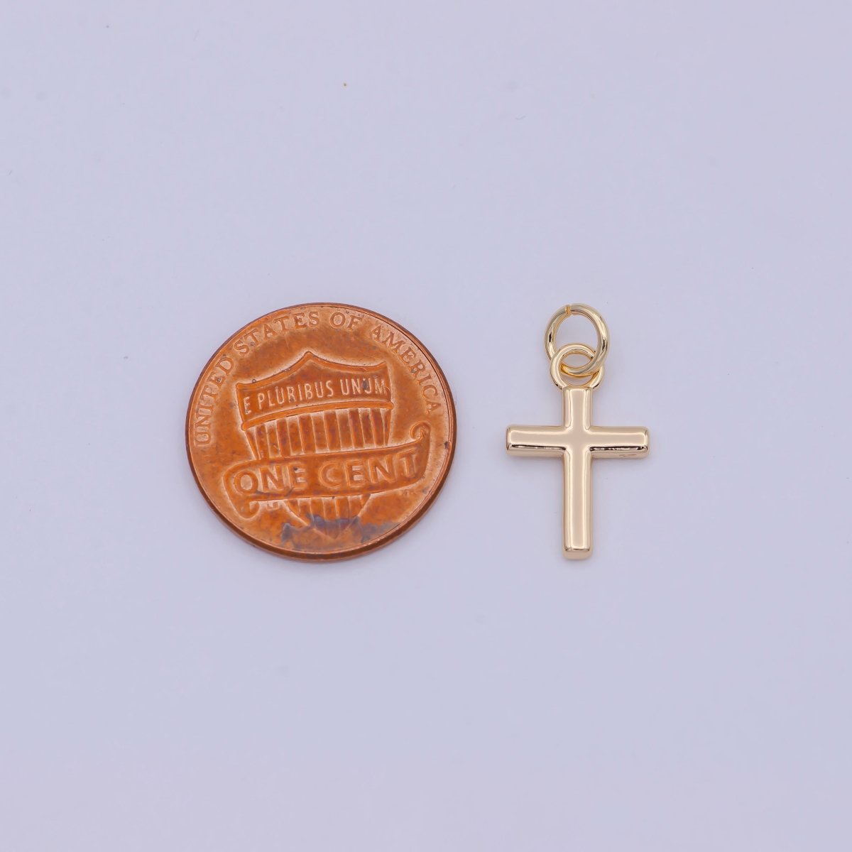 Mini 18k Gold Filled Cross Charm W-171 - DLUXCA