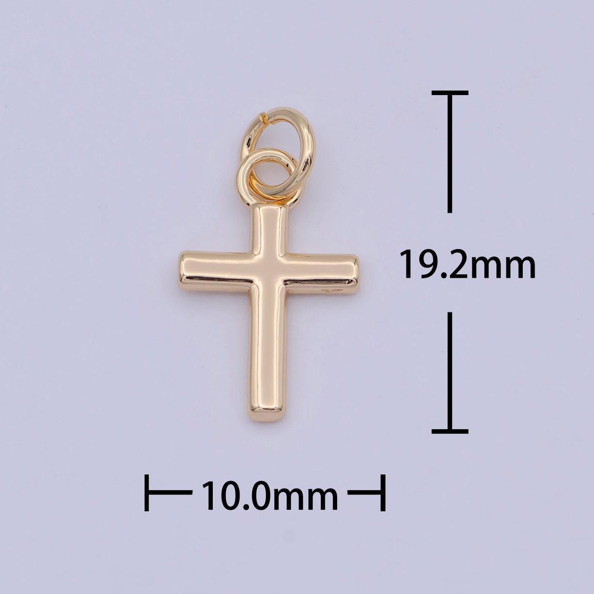 Mini 18k Gold Filled Cross Charm W-171 - DLUXCA