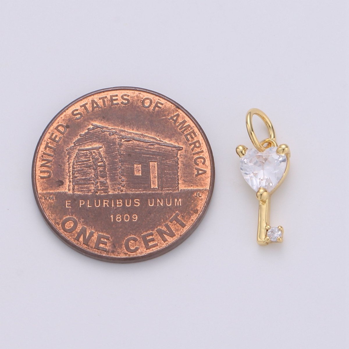Mini 24k Gold Filled Heart Charms, Gold Filled Love Charm, Cubic Charm ,Gold Love Key charm Relationship Jewelry Inspired D-561 D-562 - DLUXCA