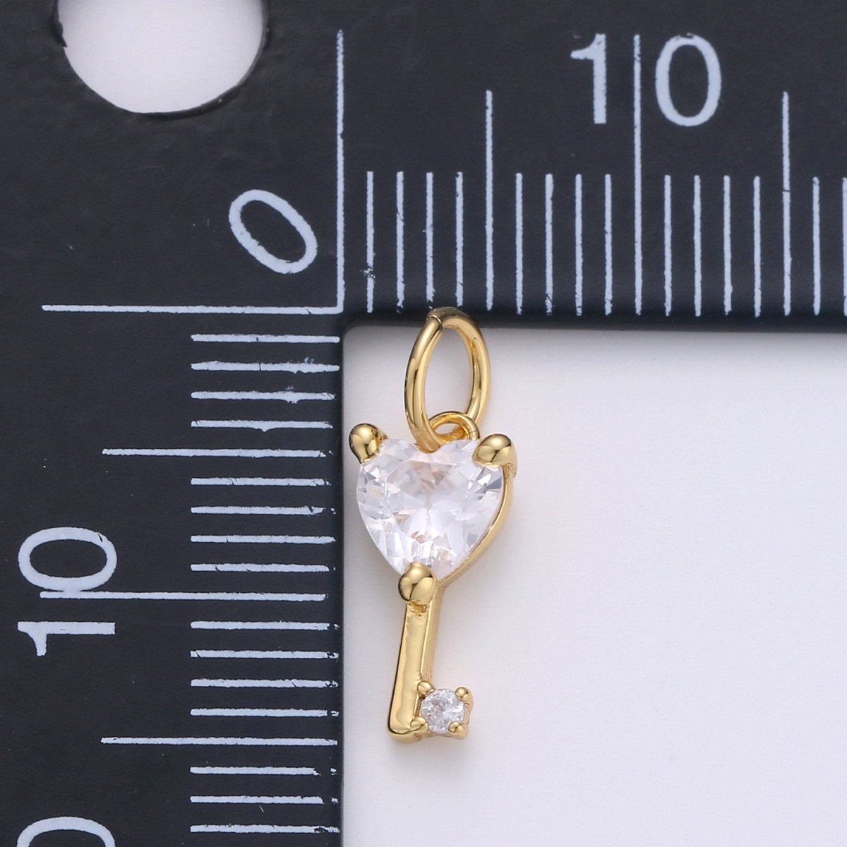 Mini 24k Gold Filled Heart Charms, Gold Filled Love Charm, Cubic Charm ,Gold Love Key charm Relationship Jewelry Inspired D-561 D-562 - DLUXCA