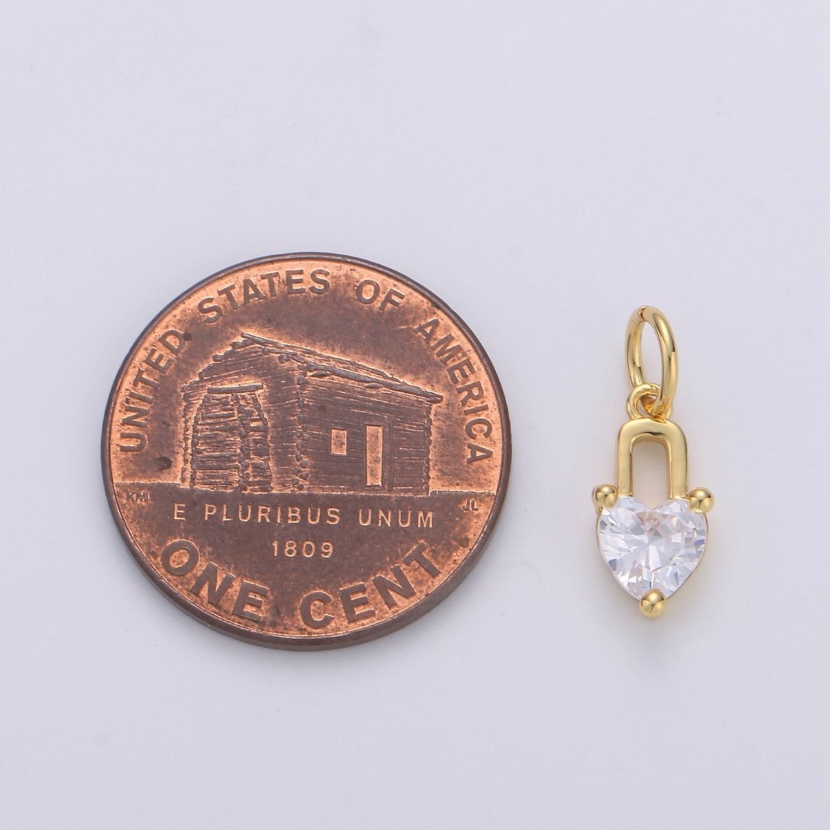 Mini 24k Gold Filled Heart Charms, Gold Filled Love Charm, Cubic Charm ,Gold Love Lock charm Relationship Jewelry Inspired D-563 D-564 - DLUXCA
