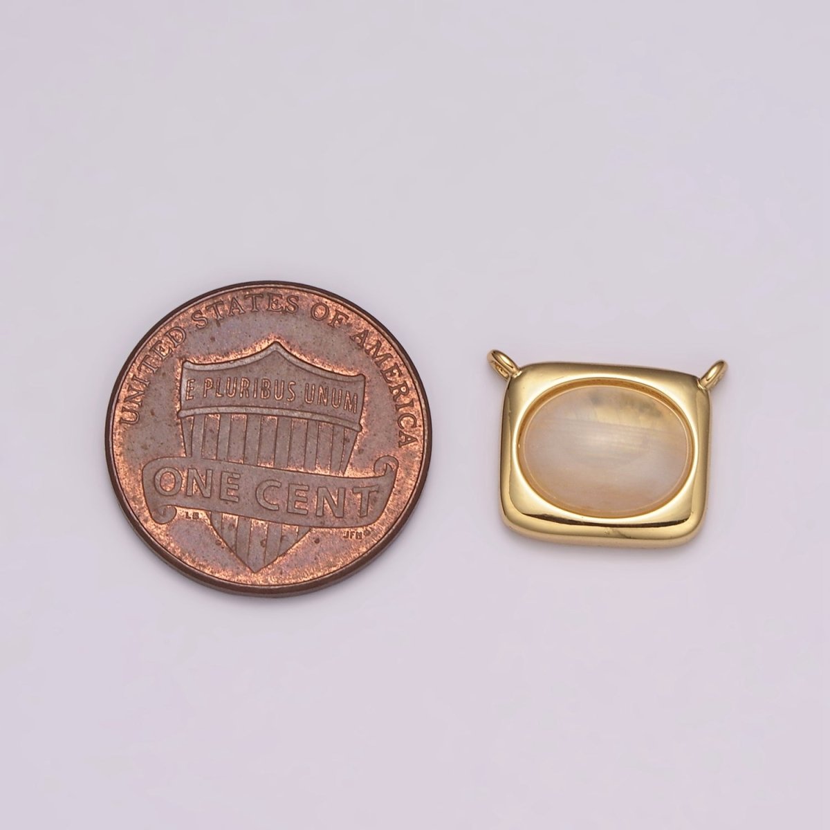 Mini 24K Gold Filled Rose Quartz Gem Stone charm Connector for Minimalist Jewelry Making Necklace Supply N-092 - DLUXCA