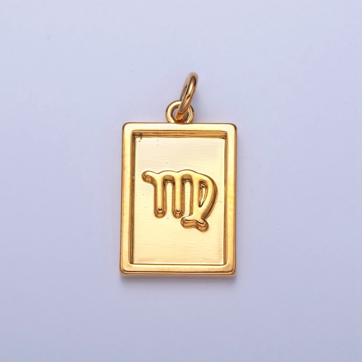 Mini 24k Gold Filled Tag Zodiac Charm Dainty Tile Astrological Zodiac Signs Add on Charm W-204~W-215 - DLUXCA
