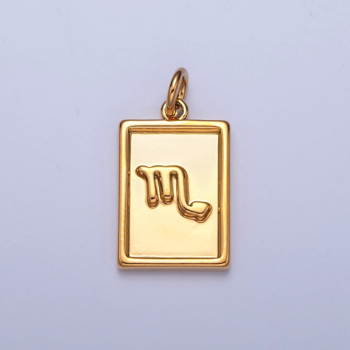 Mini 24k Gold Filled Tag Zodiac Charm Dainty Tile Astrological Zodiac Signs Add on Charm W-204~W-215 - DLUXCA