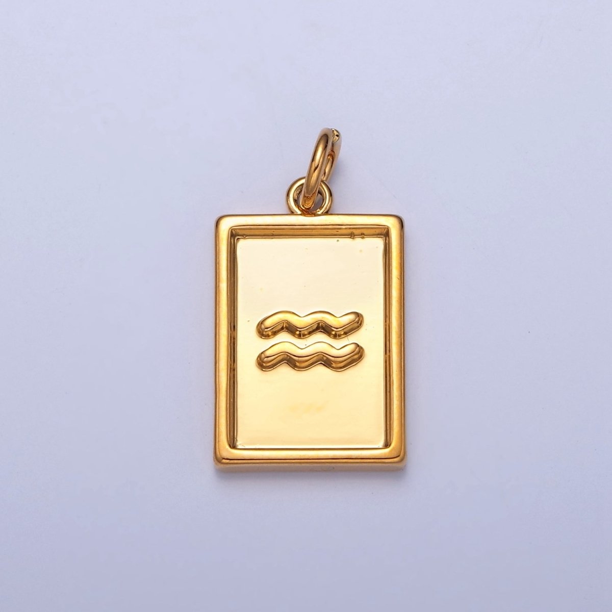 Mini 24k Gold Filled Tag Zodiac Charm Dainty Tile Astrological Zodiac Signs Add on Charm W-204~W-215 - DLUXCA