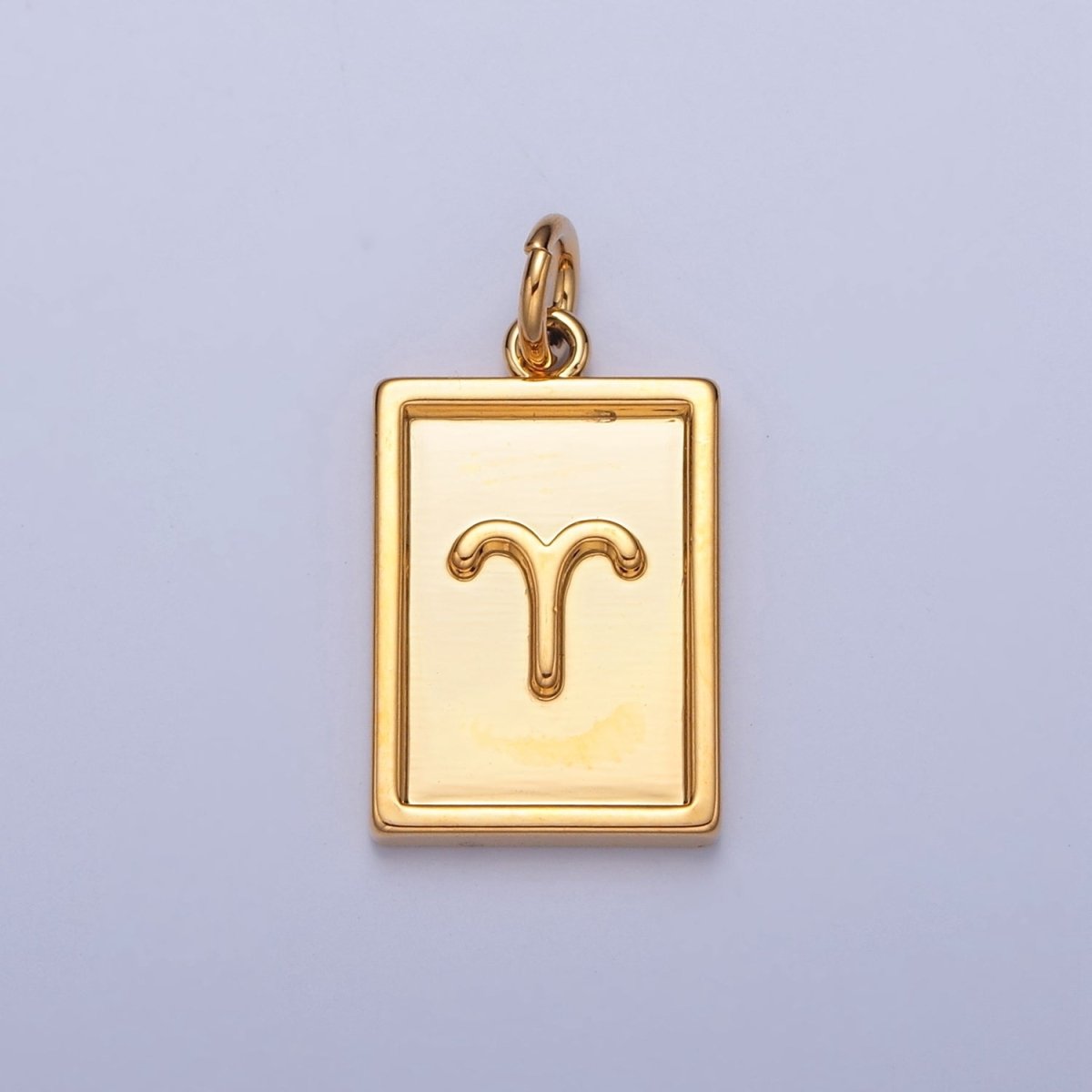 Mini 24k Gold Filled Tag Zodiac Charm Dainty Tile Astrological Zodiac Signs Add on Charm W-204~W-215 - DLUXCA
