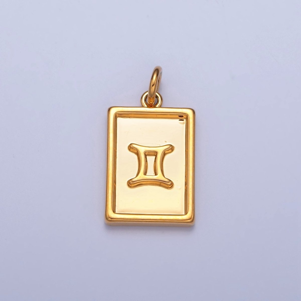 Mini 24k Gold Filled Tag Zodiac Charm Dainty Tile Astrological Zodiac Signs Add on Charm W-204~W-215 - DLUXCA