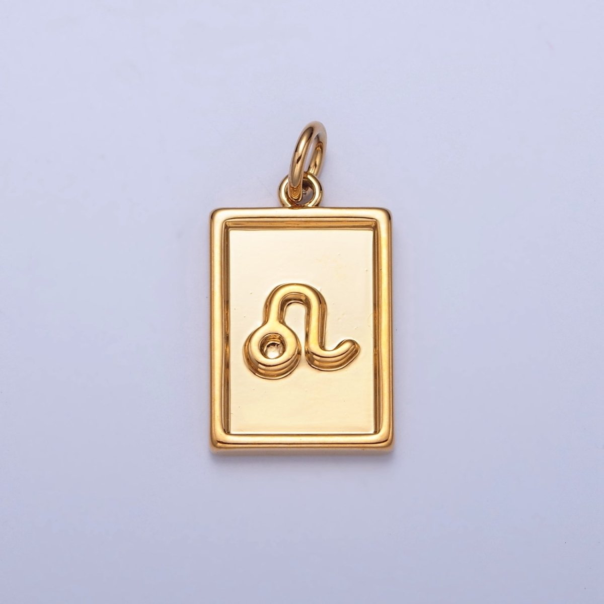 Mini 24k Gold Filled Tag Zodiac Charm Dainty Tile Astrological Zodiac Signs Add on Charm W-204~W-215 - DLUXCA