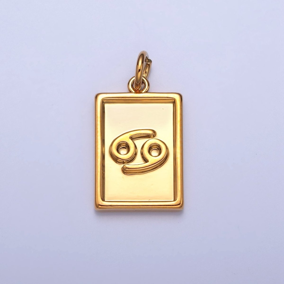 Mini 24k Gold Filled Tag Zodiac Charm Dainty Tile Astrological Zodiac Signs Add on Charm W-204~W-215 - DLUXCA