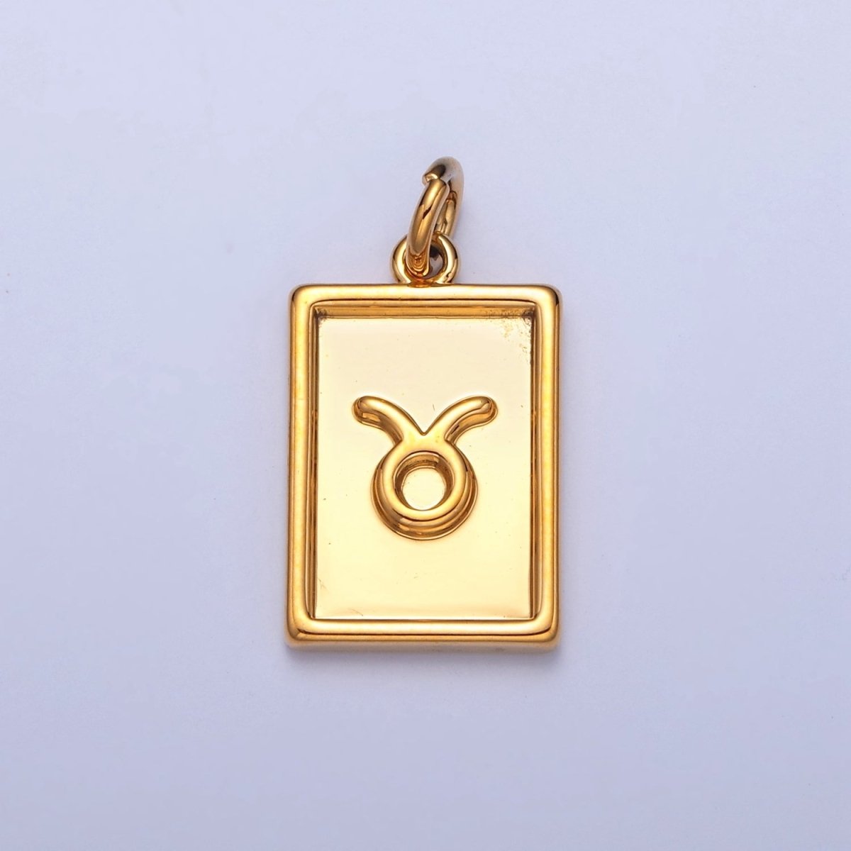 Mini 24k Gold Filled Tag Zodiac Charm Dainty Tile Astrological Zodiac Signs Add on Charm W-204~W-215 - DLUXCA