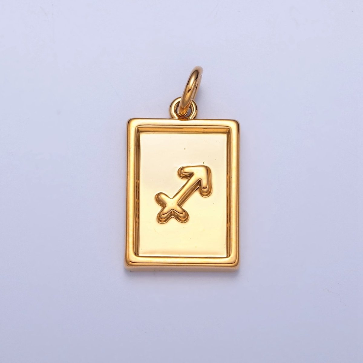 Mini 24k Gold Filled Tag Zodiac Charm Dainty Tile Astrological Zodiac Signs Add on Charm W-204~W-215 - DLUXCA