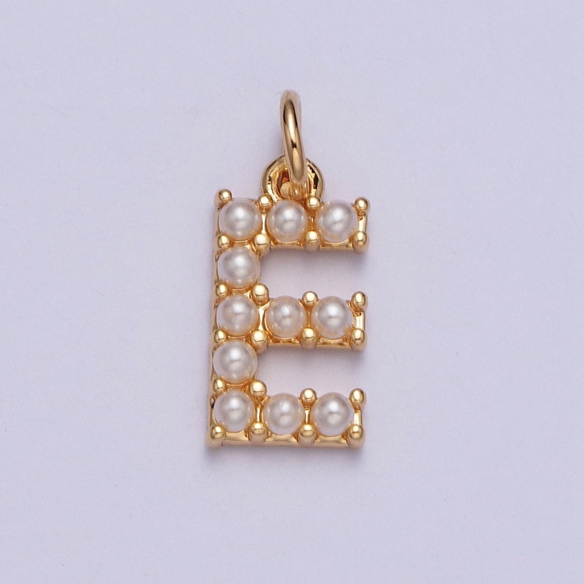 Mini Alphabet Pearl Charm Tiny Pearl Initial Charm 16K Gold Filled Charm for Personalized Jewelry | M001-M020, M043-M048 - DLUXCA