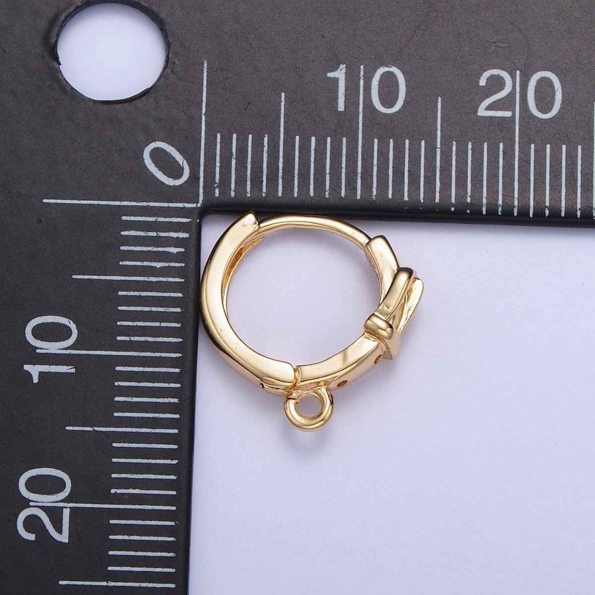 Mini Belt Buckle Huggie Hoop Earrings with Open Link Loop Supply For Jewelry Making L-812 - DLUXCA