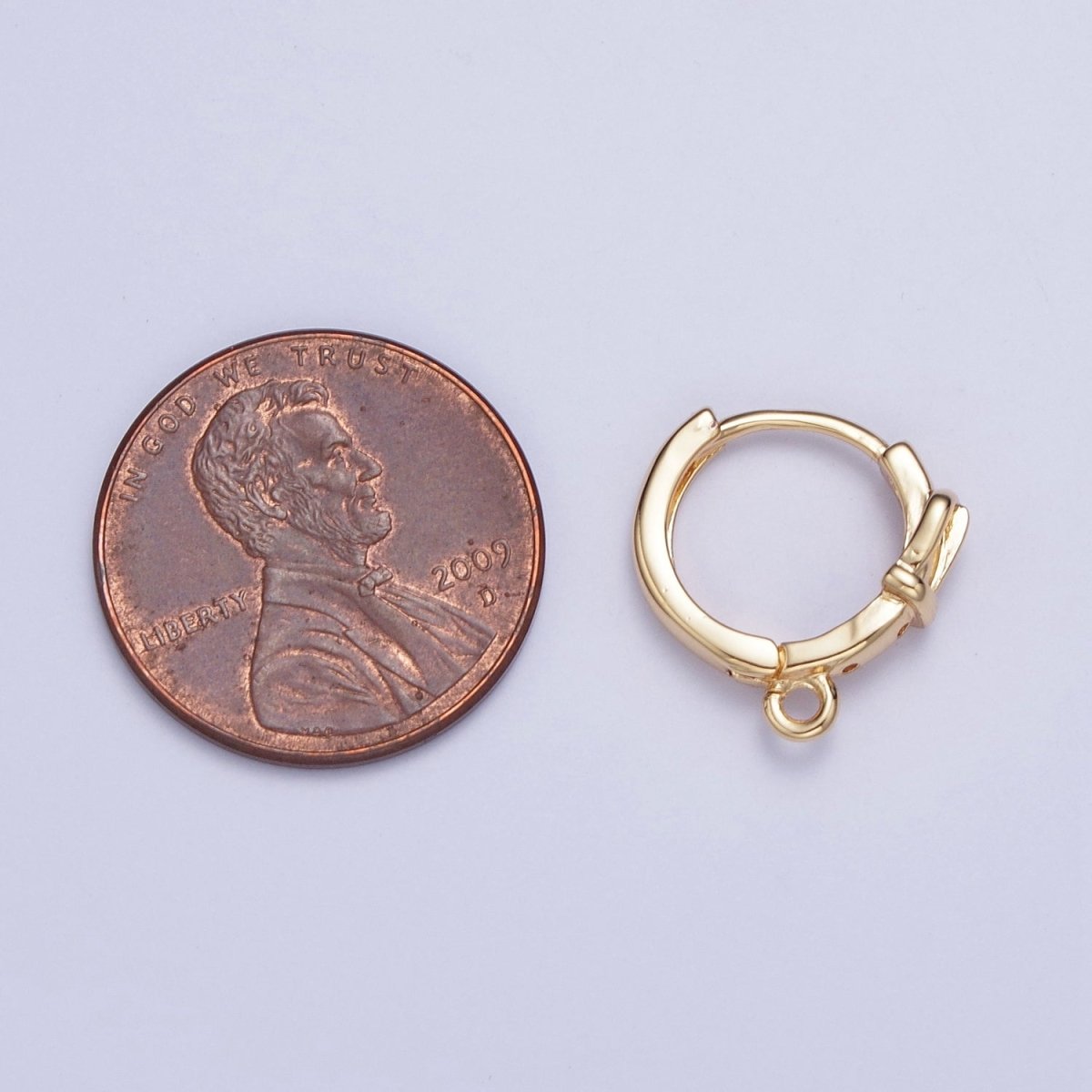Mini Belt Buckle Huggie Hoop Earrings with Open Link Loop Supply For Jewelry Making L-812 - DLUXCA