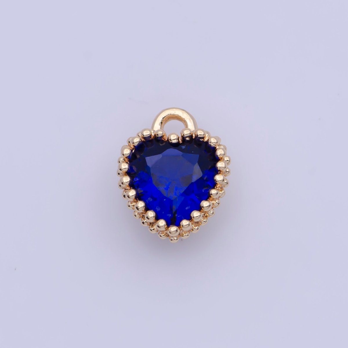 Mini BIRTHSTONE Cubic Zirconia Heart Gold Charm Add on Component For Jewelry Making | C-066 C-088 C-098 C-106 C-192 C-195 AG-144~AG-149 - DLUXCA