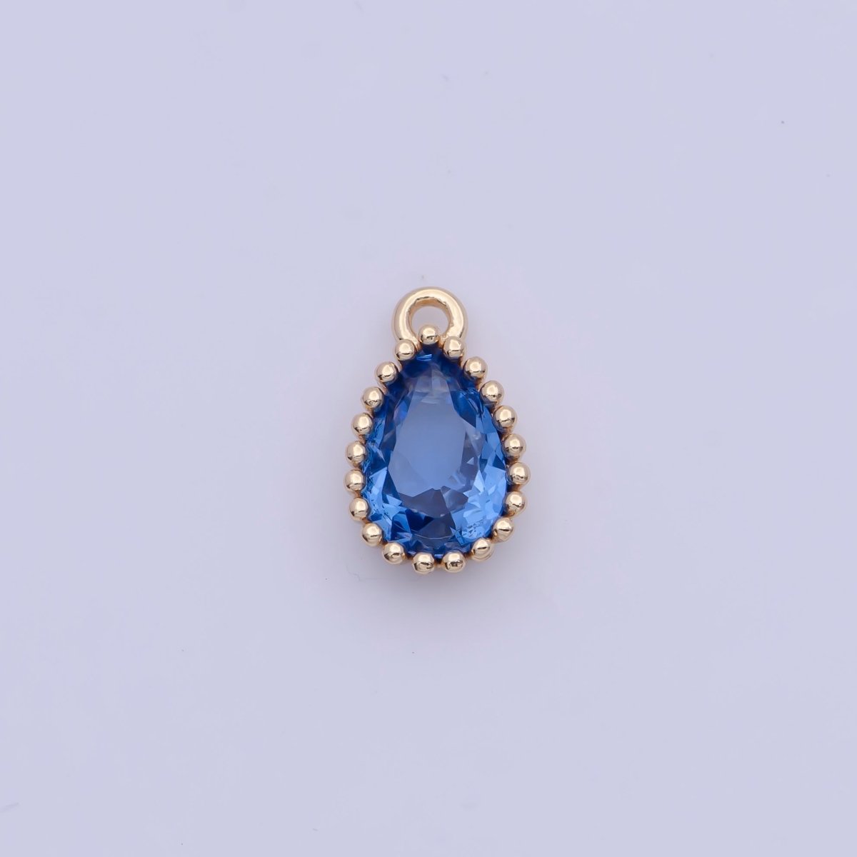 Mini BIRTHSTONE Cubic Zirconia Teardrop Gold Charm Component Add on For Jewelry Making C-230 C-265 C-291 C-297 C-315 C-337 C-363 C-365 AG-140~AG-143 - DLUXCA