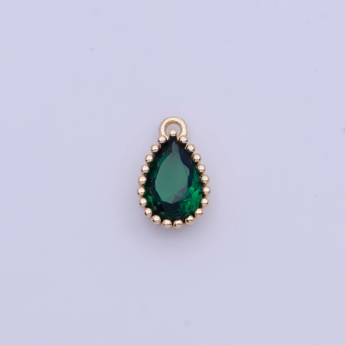 Mini BIRTHSTONE Cubic Zirconia Teardrop Gold Charm Component Add on For Jewelry Making C-230 C-265 C-291 C-297 C-315 C-337 C-363 C-365 AG-140~AG-143 - DLUXCA