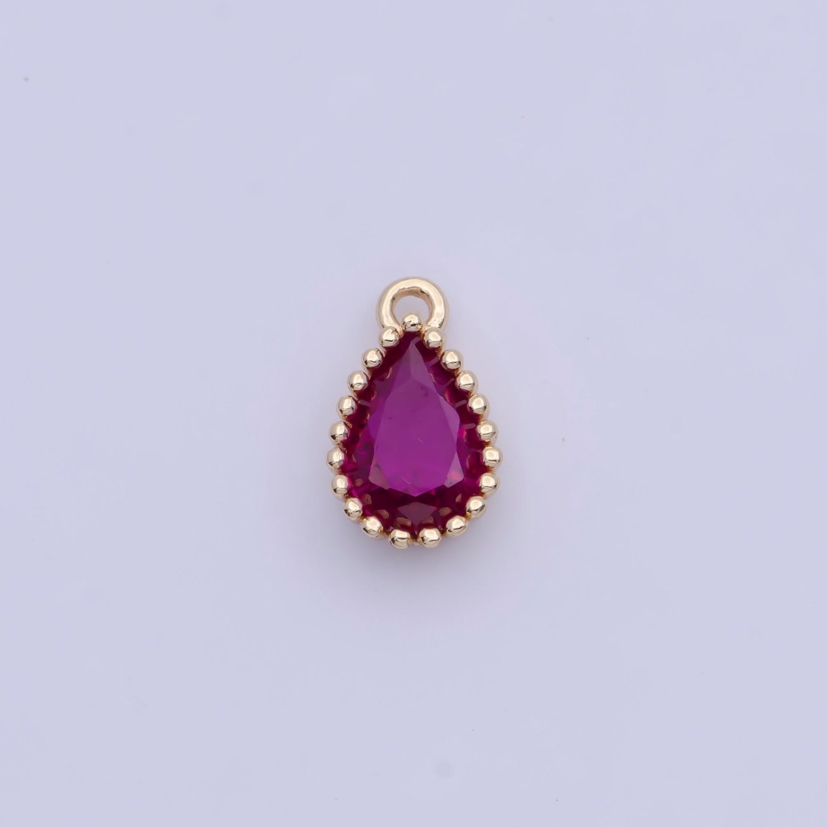 Mini BIRTHSTONE Cubic Zirconia Teardrop Gold Charm Component Add on For Jewelry Making C-230 C-265 C-291 C-297 C-315 C-337 C-363 C-365 AG-140~AG-143 - DLUXCA