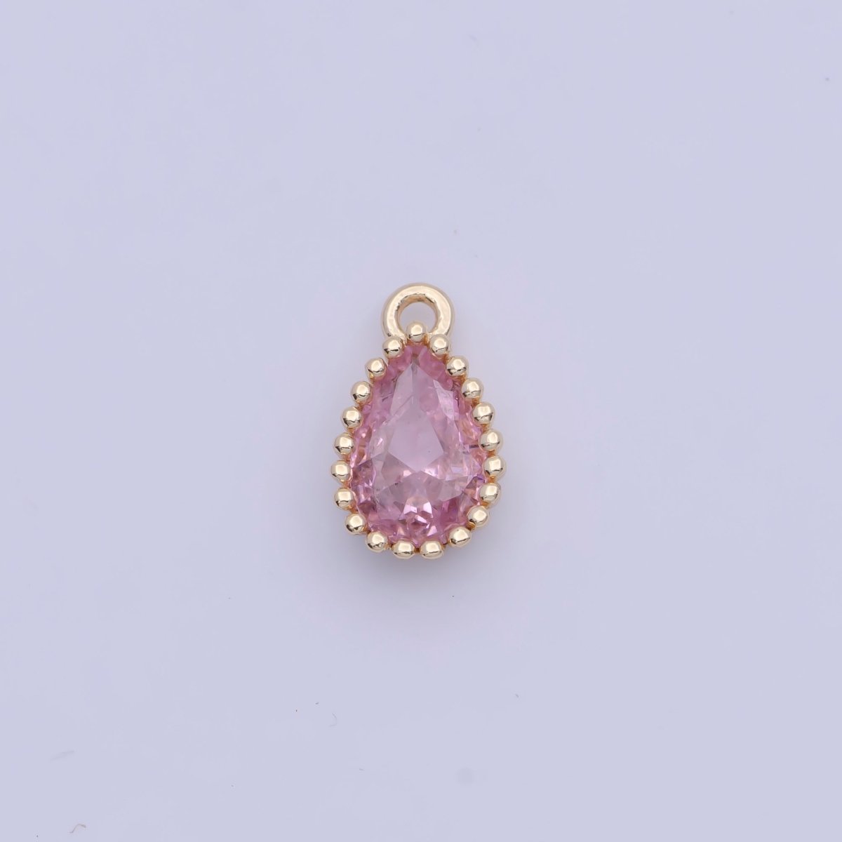 Mini BIRTHSTONE Cubic Zirconia Teardrop Gold Charm Component Add on For Jewelry Making C-230 C-265 C-291 C-297 C-315 C-337 C-363 C-365 AG-140~AG-143 - DLUXCA