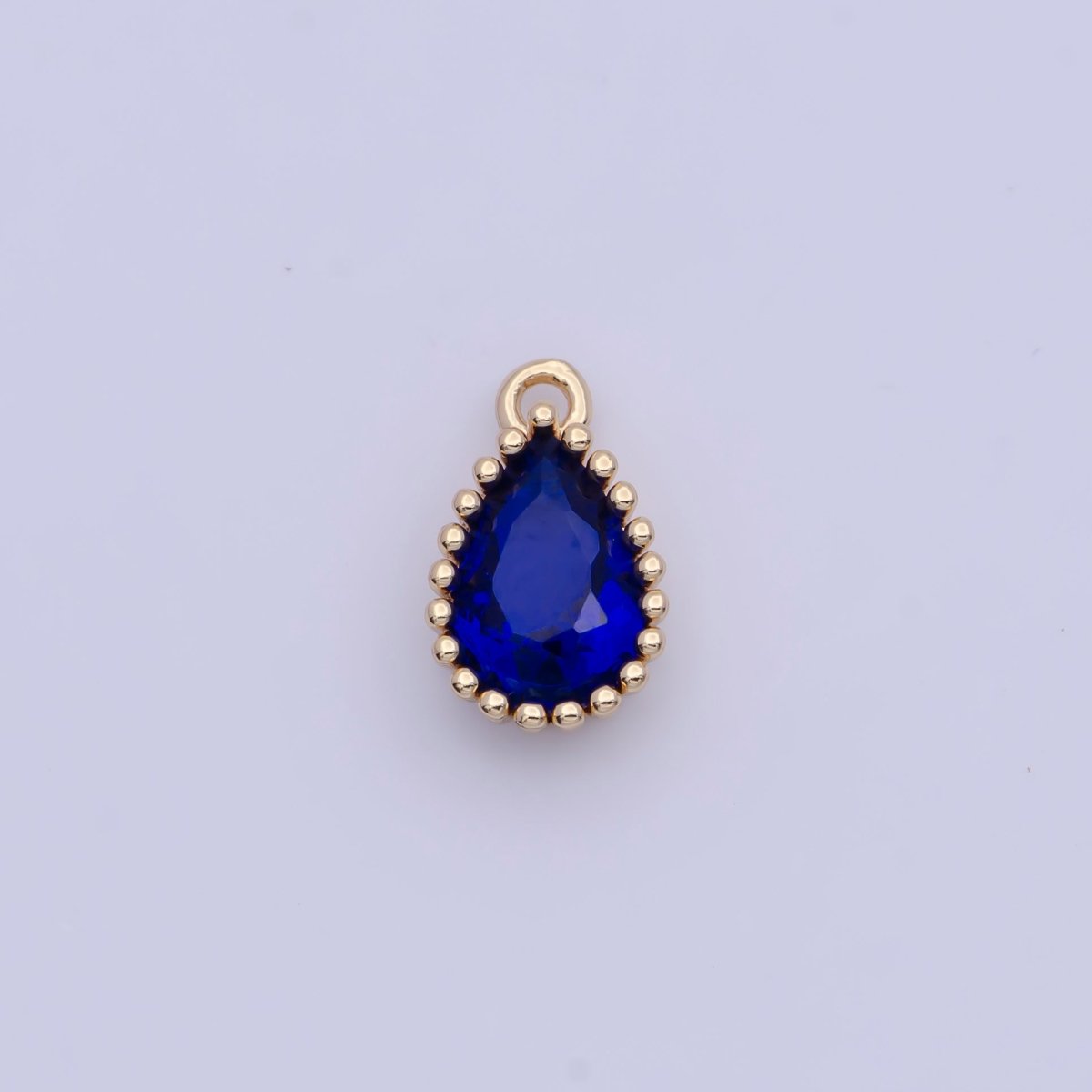 Mini BIRTHSTONE Cubic Zirconia Teardrop Gold Charm Component Add on For Jewelry Making C-230 C-265 C-291 C-297 C-315 C-337 C-363 C-365 AG-140~AG-143 - DLUXCA