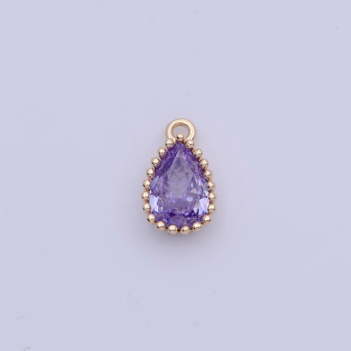 Mini BIRTHSTONE Cubic Zirconia Teardrop Gold Charm Component Add on For Jewelry Making C-230 C-265 C-291 C-297 C-315 C-337 C-363 C-365 AG-140~AG-143 - DLUXCA