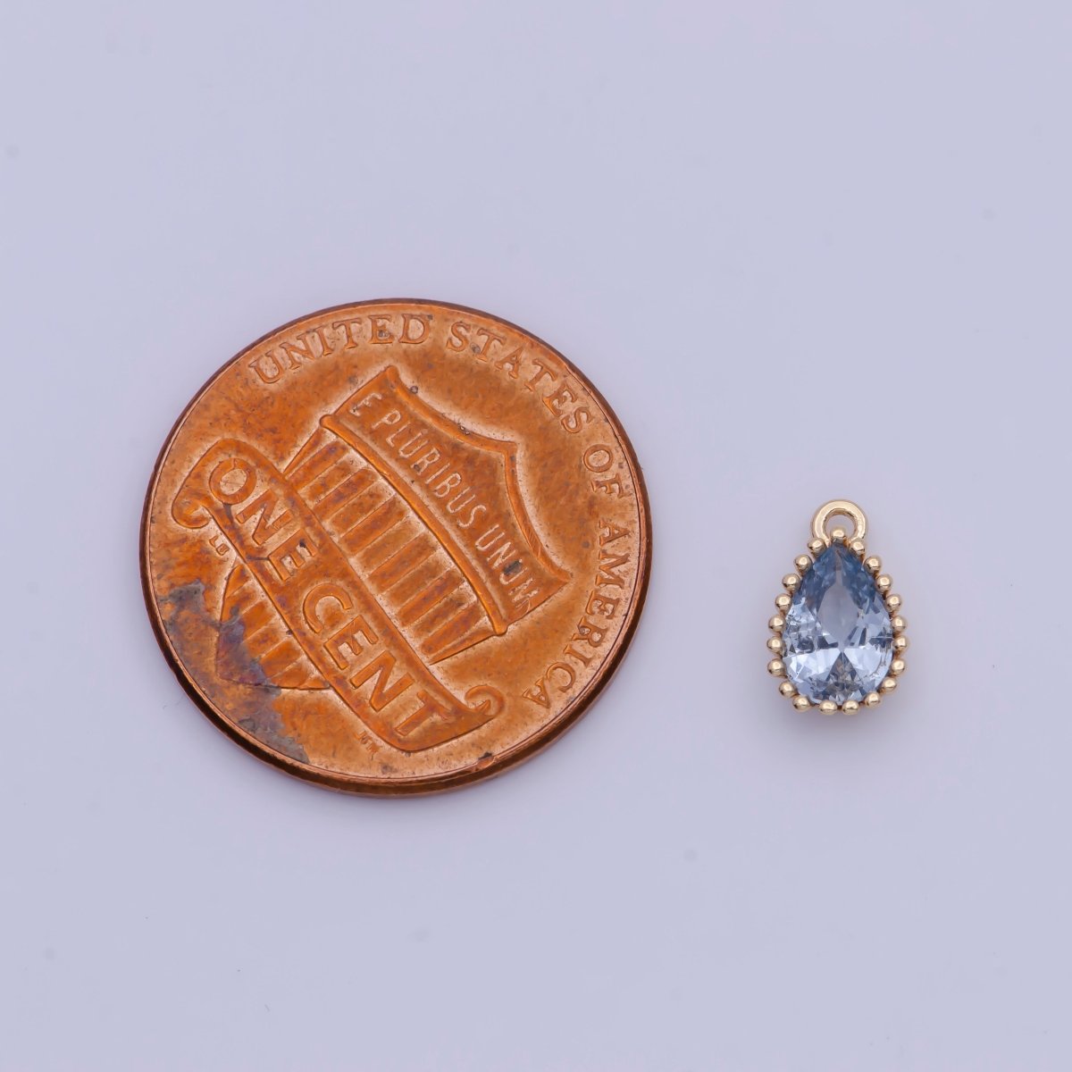 Mini BIRTHSTONE Cubic Zirconia Teardrop Gold Charm Component Add on For Jewelry Making C-230 C-265 C-291 C-297 C-315 C-337 C-363 C-365 AG-140~AG-143 - DLUXCA