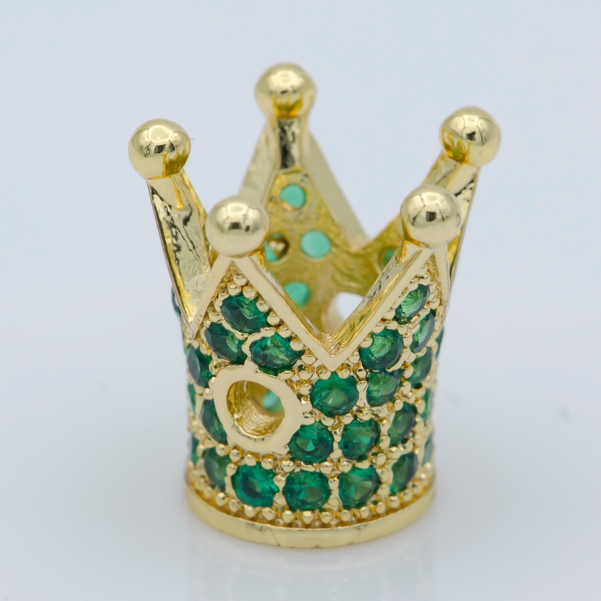 Mini Black Gold Silver Crown Beads CZ Green Crystal Small Simple King Queen Crown Model Jewelry Making Beads B-207, B-566, B-567 - DLUXCA