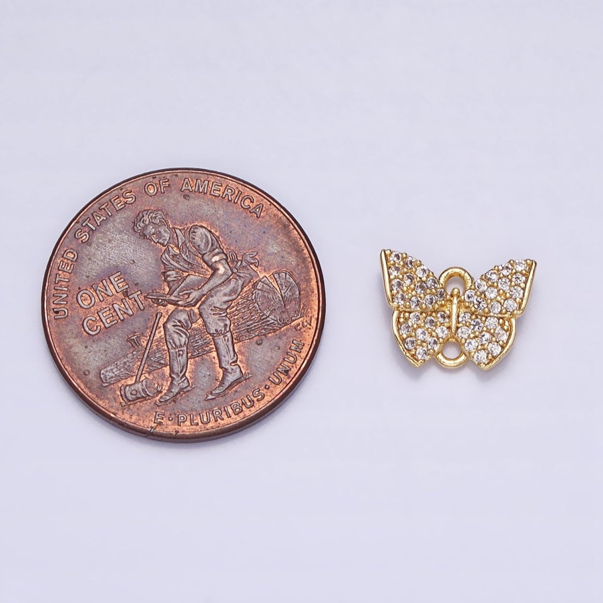 Mini Butterfly Mariposa Clear Micro Paved CZ Link Connector | AA974 AA975 - DLUXCA