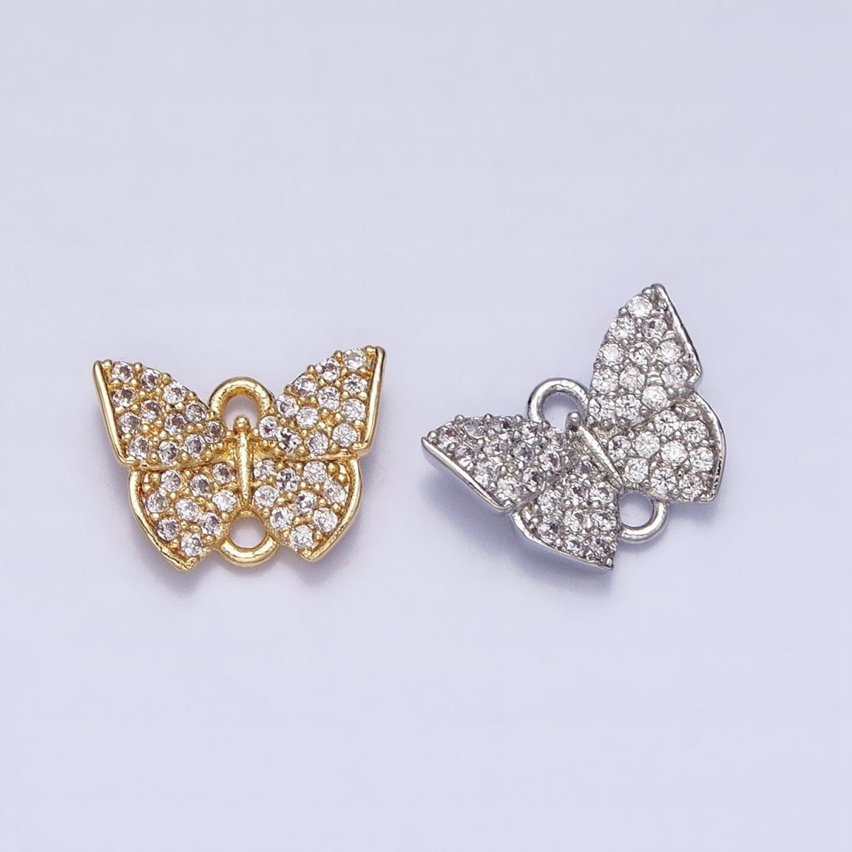 Mini Butterfly Mariposa Clear Micro Paved CZ Link Connector | AA974 AA975 - DLUXCA
