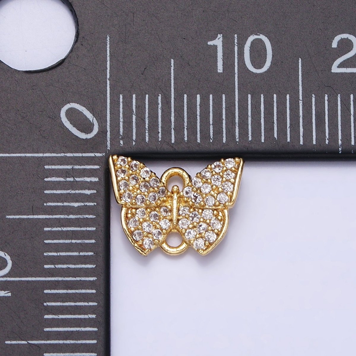 Mini Butterfly Mariposa Clear Micro Paved CZ Link Connector | AA974 AA975 - DLUXCA