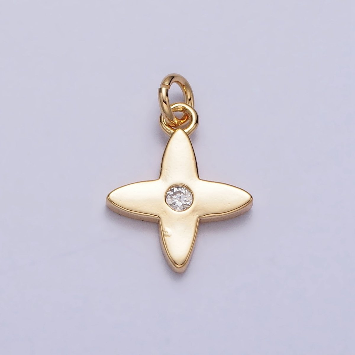 Mini Celestial Star Blossom Flower CZ Charm in Gold & Silver | AC224 AC303 - DLUXCA