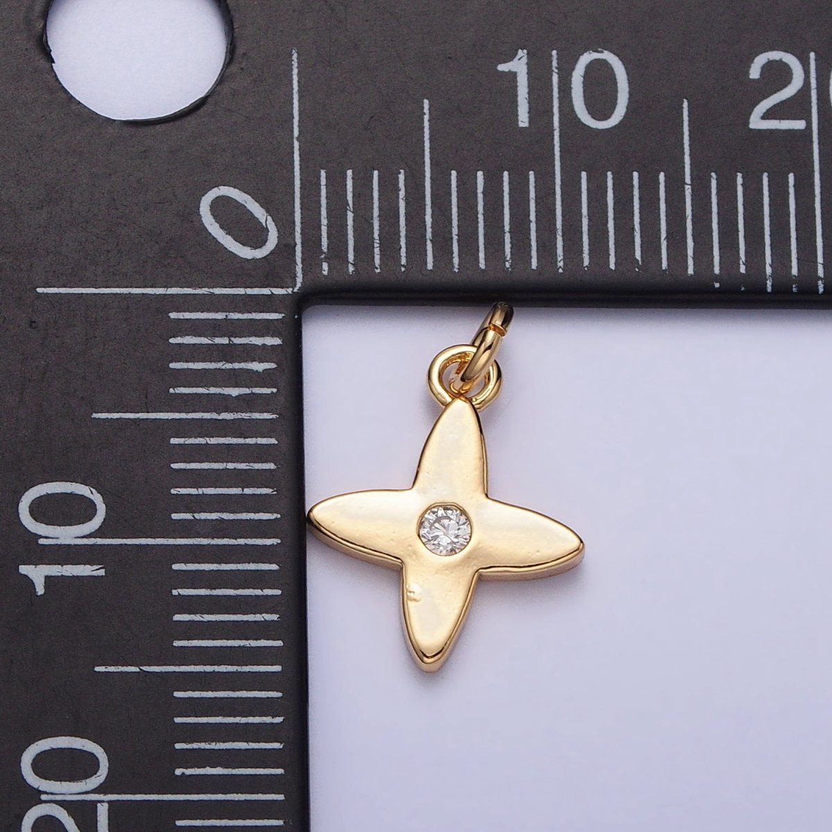 Mini Celestial Star Blossom Flower CZ Charm in Gold & Silver | AC224 AC303 - DLUXCA
